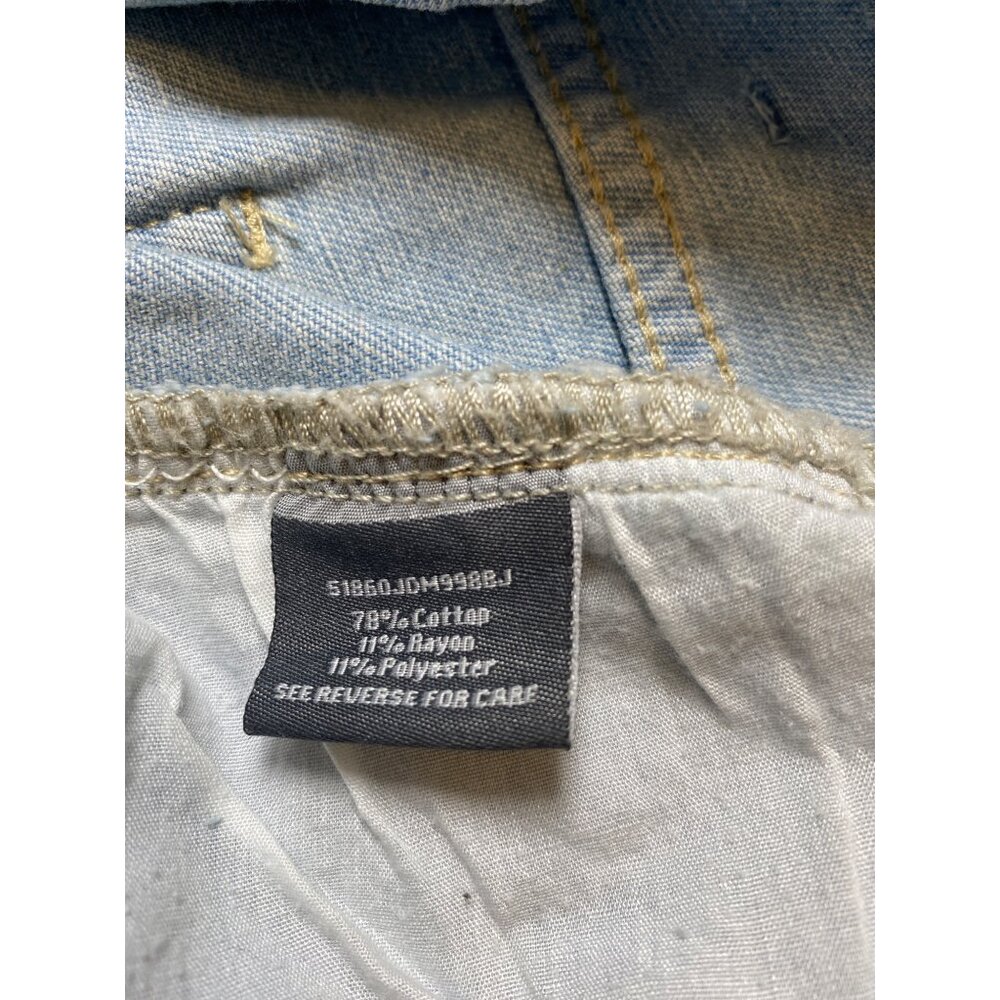 Cali 1850 High Rise Straight Leg Cargo Jeans W/ Pockets Light Wash Denim, 13 - Picture 7 of 7